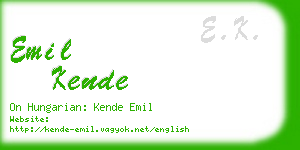 emil kende business card